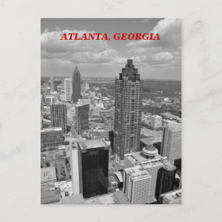 Uitzicht van Atlanta, Georgia in zwart-wit Briefkaart