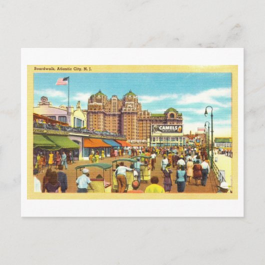  Uitzicht van Atlantic City Boardwalk Briefkaart (Voorkant)