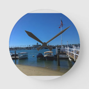 Uitzicht van Balboa Island, Newport Beach, Califor Ronde Klok