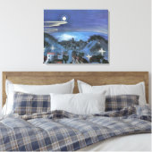 Uitzicht van Barcelona in Night door Walter Gramat Canvas Afdruk (Insitu (Slaapkamer))