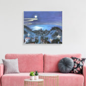 Uitzicht van Barcelona in Night door Walter Gramat Canvas Afdruk (Insitu (Woonkamer))