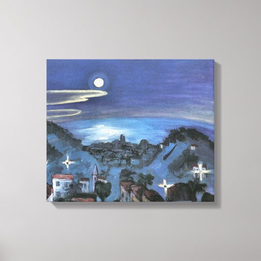Uitzicht van Barcelona in Night door Walter Gramat Canvas Afdruk (Voorkant)