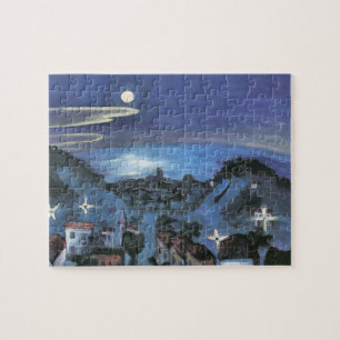 Uitzicht van Barcelona in Night door Walter Gramat Legpuzzel