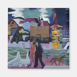 Uitzicht van Bazel en Rijn, Ernst Ludwig Kirchner Magneet