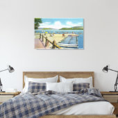 Uitzicht van Beach en Pier van Scaroon Manor Canvas Afdruk (Insitu (Slaapkamer))