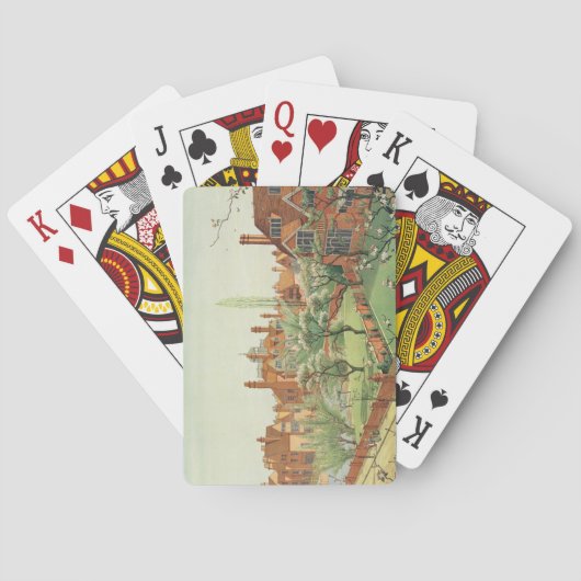 Uitzicht van Bedford Park, 1882 (kleurenlitho) 2 Pokerkaarten (Achterkant)