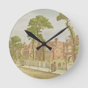 Uitzicht van Bedford Park, 1882 (kleurenlitho) Ronde Klok