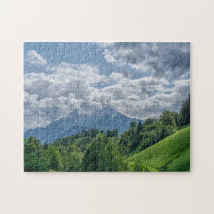Uitzicht van bergen in alpen legpuzzel