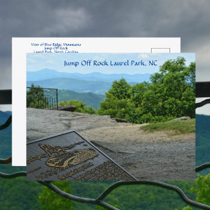 Uitzicht van Blue Ridge Mountains Jump Off Rock NC Briefkaart