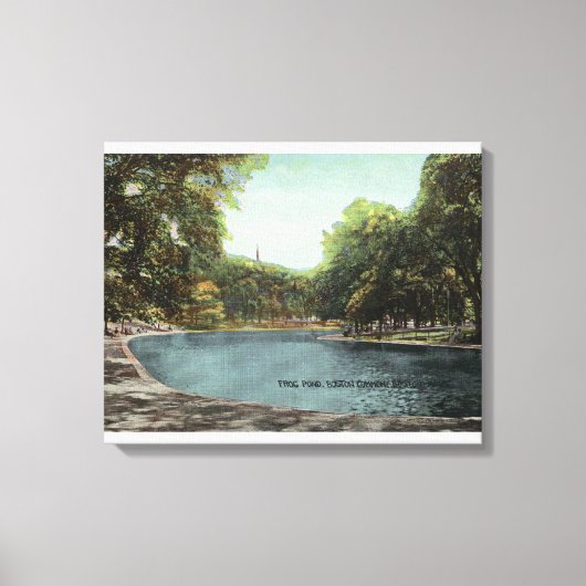 Uitzicht van Boston Common Frog Pond # 2 Canvas Afdruk (Voorkant)