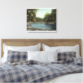 Uitzicht van Boston Common Frog Pond # 2 Canvas Afdruk (Insitu (Slaapkamer))