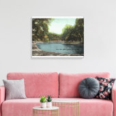 Uitzicht van Boston Common Frog Pond # 2 Canvas Afdruk (Insitu (Woonkamer))