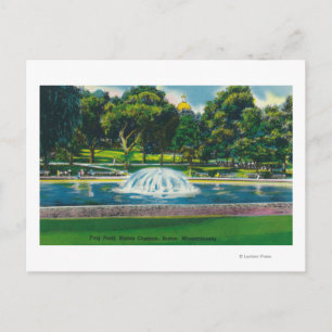 Uitzicht van Boston Common Frog Pond Briefkaart