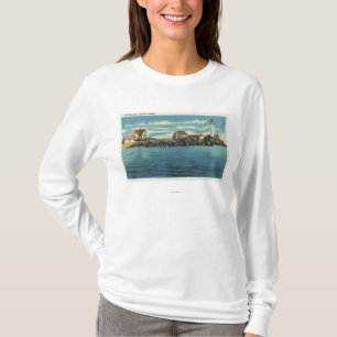Uitzicht van Boston Harbour en Boston Lighthouse T-shirt