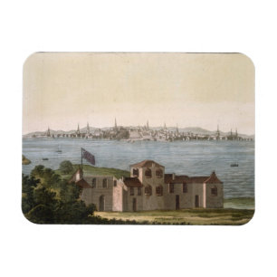 Uitzicht van Boston, uit Le Costume Ancien et Mode Magneet