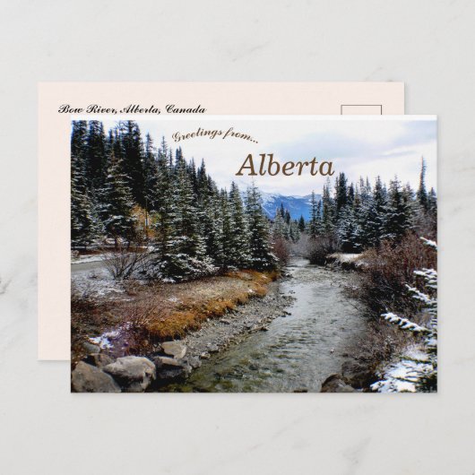 Uitzicht van Bow River Alberta Briefkaart (Voorkant / Achterkant)
