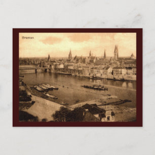 Uitzicht van Bremen Duitsland 1920 Vintage Briefkaart