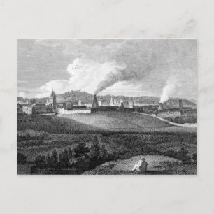 Uitzicht van Bristol uit Pile Hill, gegraveerd doo Briefkaart
