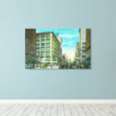 Uitzicht van Broadway en zevende hoek Canvas Afdruk (Insitu (Houten vloer))