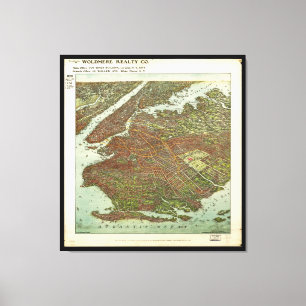 Uitzicht van Brooklyn, New York (1908) Canvas Afdruk