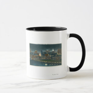 Uitzicht van Buffalo Skyline bij nacht Mok