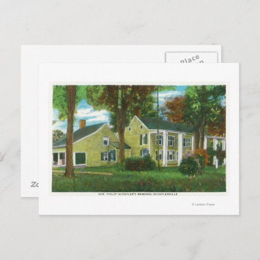 Uitzicht van buitenaf van Gen. Philip Schuyler's M Briefkaart (Voorkant / Achterkant)