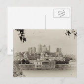 Uitzicht van Canary Wharf uit Greenwich, Londen Briefkaart (Voorkant / Achterkant)