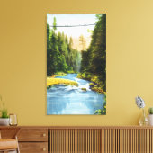 Uitzicht van Capilano Suspension Bridge # 2 Canvas Afdruk (Insitu (Woonkamer))