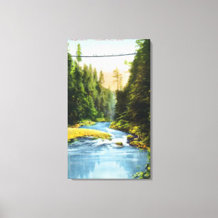 Uitzicht van Capilano Suspension Bridge # 2 Canvas Afdruk