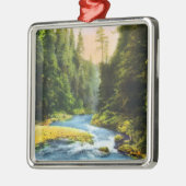Uitzicht van Capilano Suspension Bridge # 2 Metalen Ornament (Links)
