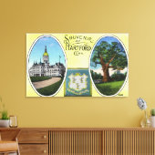 Uitzicht van Capitol Bldg en eikenboom Canvas Afdruk (Insitu (Woonkamer))