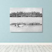 Uitzicht van Carcassonne aan de westzijde Canvas Afdruk (Insitu (Houten vloer))