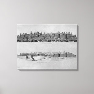 Uitzicht van Carcassonne aan de westzijde Canvas Afdruk