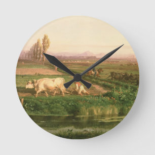 Uitzicht van Carditello (olie op doek) Ronde Klok