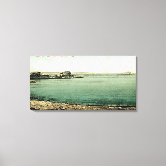 Uitzicht van Castle en Egg Rock Canvas Afdruk (Voorkant)