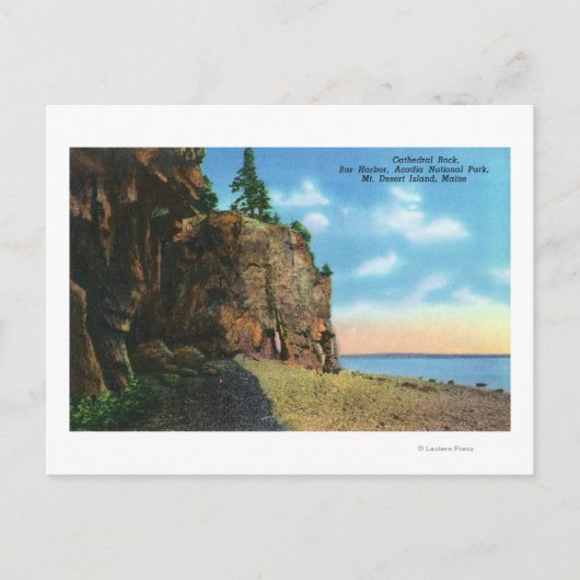 Uitzicht van Cathedraal Rock, Bar Harbour Briefkaart (Voorkant)
