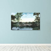 Uitzicht van Central Park Creek Bridge Canvas Afdruk (Insitu (Houten vloer))
