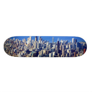 Uitzicht van Chicago binnenstad met meer Skateboard