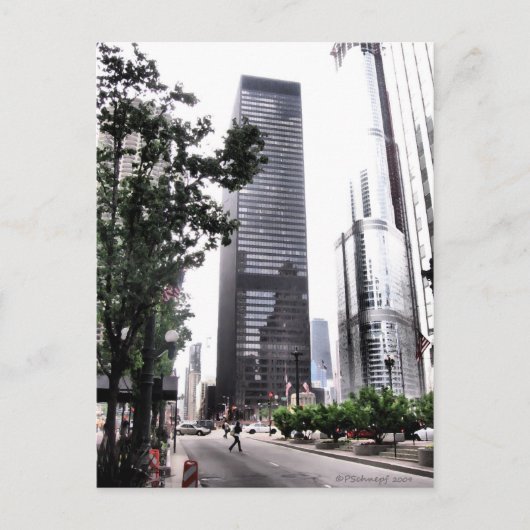 Uitzicht van Chicago Briefkaart (Voorkant)