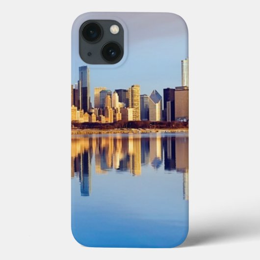 Uitzicht van Chicago skyline met reflectie Case-Mate iPhone Case (Achterkant)