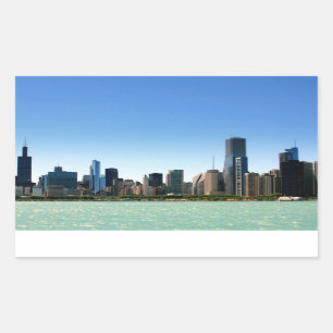 Uitzicht van Chicago skyline van het Michiganmeer Rechthoekige Sticker