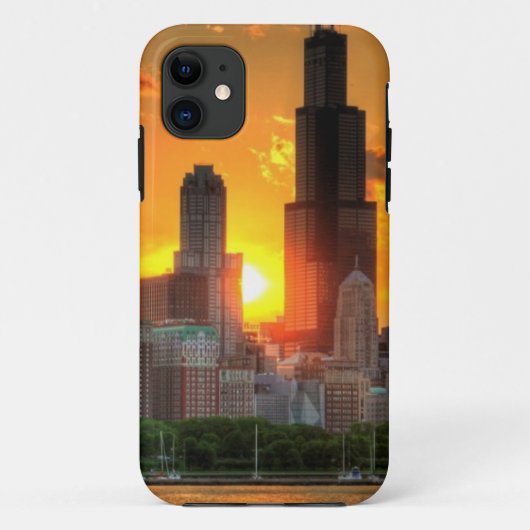 Uitzicht van Chicago's skyline van Adler Case-Mate iPhone Case (Achterkant)