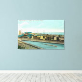 Uitzicht van Clark-Nickerson Lumber Co. Canvas Afdruk (Insitu (Houten vloer))