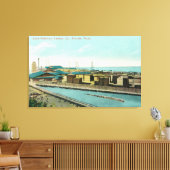 Uitzicht van Clark-Nickerson Lumber Co. Canvas Afdruk (Insitu (Woonkamer))