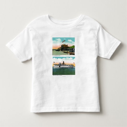Uitzicht van Cliff Beach Bath House Kinder Shirts (Voorkant)