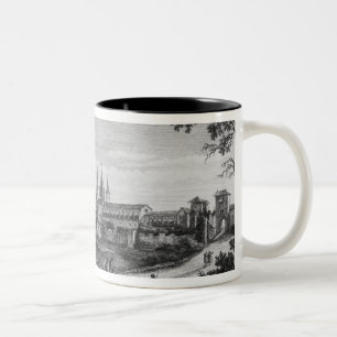 Uitzicht van Cluny Abbey Tweekleurige Koffiemok