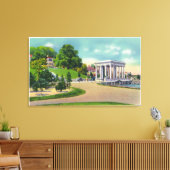 Uitzicht van Coles Hill en Plymouth Rock Portico Canvas Afdruk (Insitu (Woonkamer))