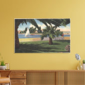 Uitzicht van Collins Island, Zeilboot op water Canvas Afdruk (Insitu (Woonkamer))