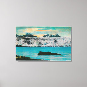 Uitzicht van Columbia Glacier, Alaska Canvas Afdruk