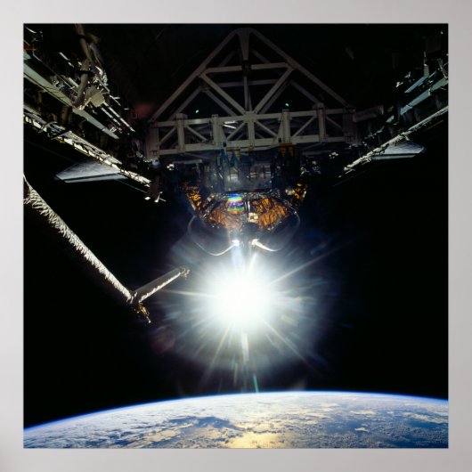 Uitzicht van de aarde van de Space Shuttle Endeavo Poster (Voorkant)